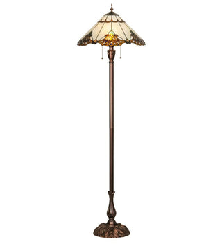 2-Light Shell with Jewels Floor Lamp Automotive Brown Castor 