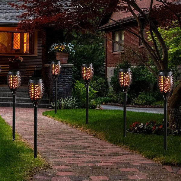 2 Pack Solar Lights Outdoor Solar 12 Led Torch Flickering Flame Lights Lighting Pink Iolaus 