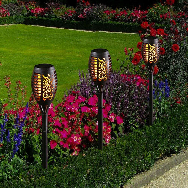 2 Pack Solar Lights Outdoor Solar 12 Led Torch Flickering Flame Lights Lighting Pink Iolaus 