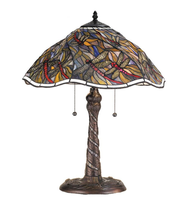 23.5 Inch H Spiral Dragonfly & Mosaic Table Lamp Table Lamps Automotive Brown Castor 