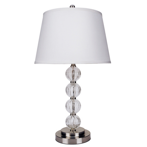 Glass Table Lamp - Satin Nickel (28.5