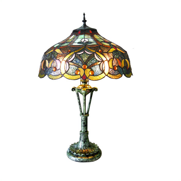 ALESSANDRA Tiffany-style 2 Light Victorian Table Lamp 17