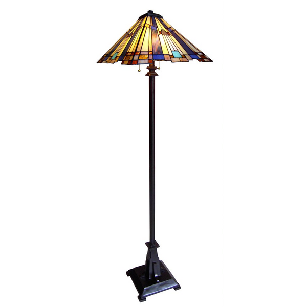 FLARE Tiffany-style 2 Light Mission Floor Lamp 16