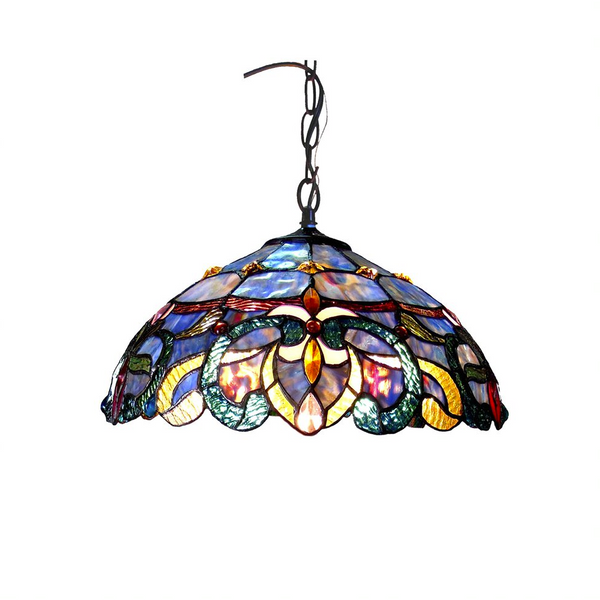 NORA Tiffany Style Victorian 2 Light Ceiling Pendant Fixture 18