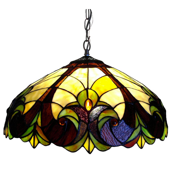 LIAISON Tiffany-style 2 Light Victorian Ceiling Pendent 18