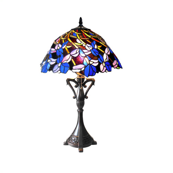 NATALIE Tiffany-style 2 Light Iris Table Lamp 19