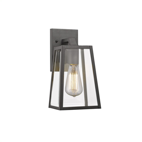 LEODEGRANCE Transitional 1 Light Black Outdoor Wall Sconce 11