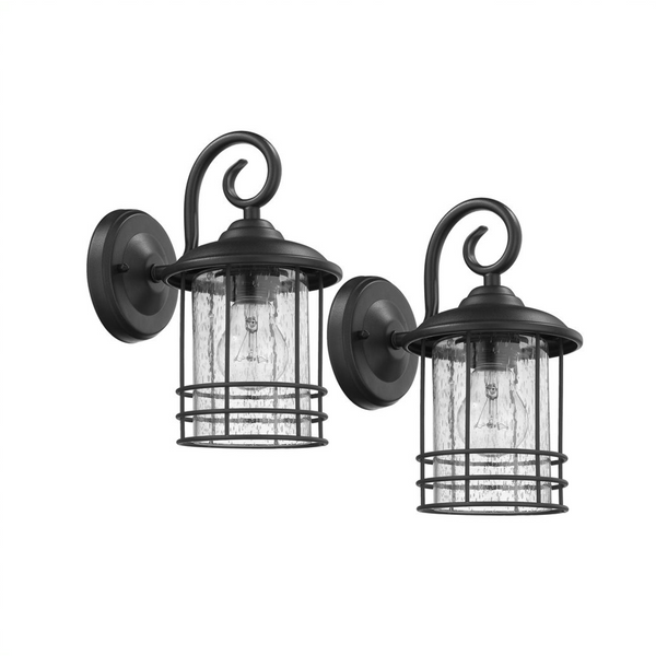 Transitional 1 Light Black Outdoor Wall Sconce 10