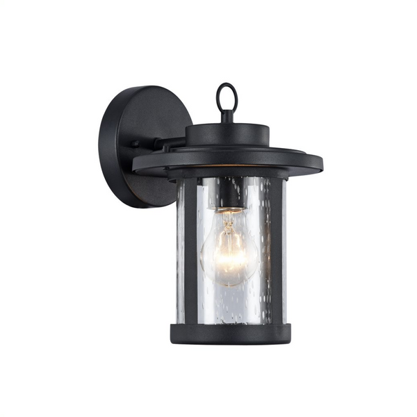 VAXCEL Transitional 1 Light Black Outdoor Wall Sconce 10