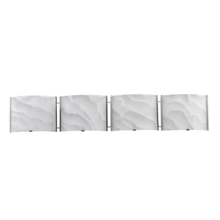 AMPERE Transitional 4 Light Chrome Metallic Bath Vanity Wall Fixture White Frosted Alabaster Glass 33