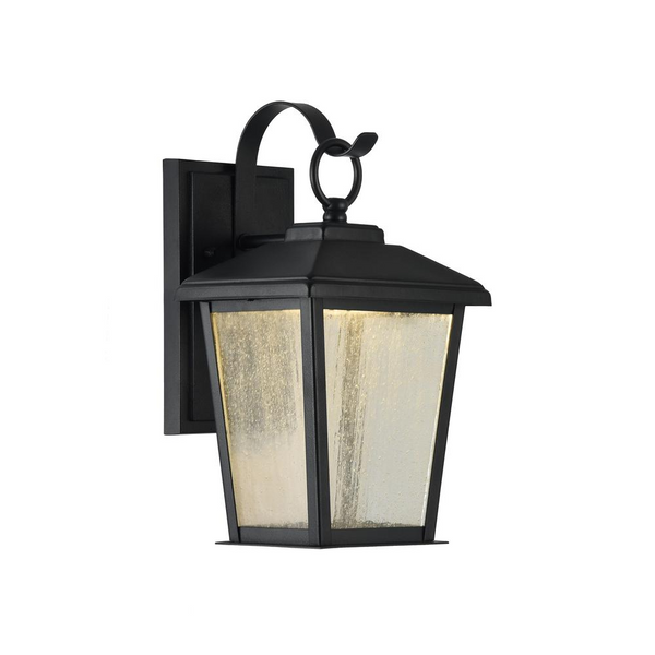 KIRTON Transitional LED Textured Black Outdoor Wall Sconce