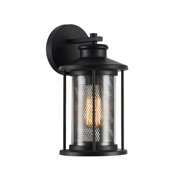 CRICHTON Transitional 1 Light Textured Black Outdoor Wall Sconce 11