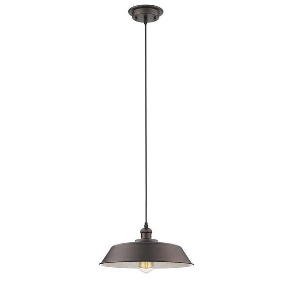 IRONCLAD Industrial-style 1 Light Rubbed Bronze Ceiling Mini Pendant 14