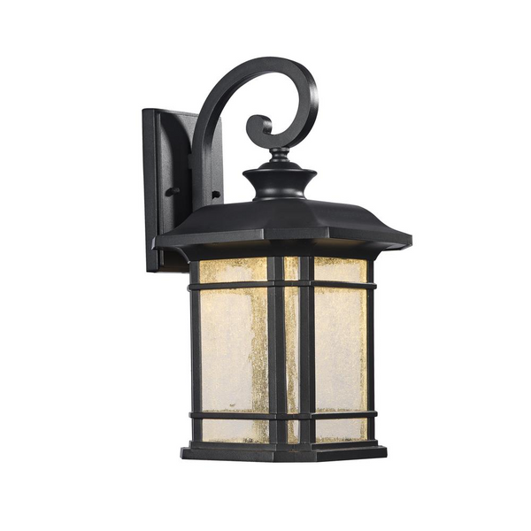 FRANKLIN Transitional LED Textured Black Outdoor Wall Sconce