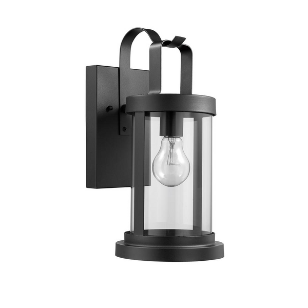 KASH Transitional 1 Light Textured Black Outdoor Wall Sconce 15