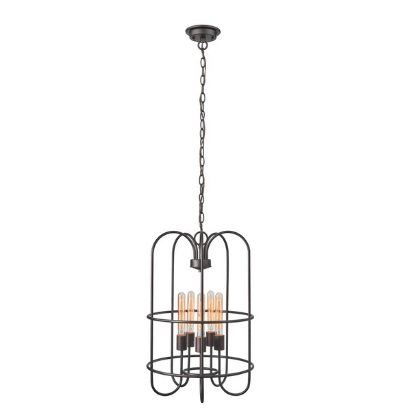IRONCLAD Industrial-style 5 Light Rubbed Bronze Ceiling Pendant 16