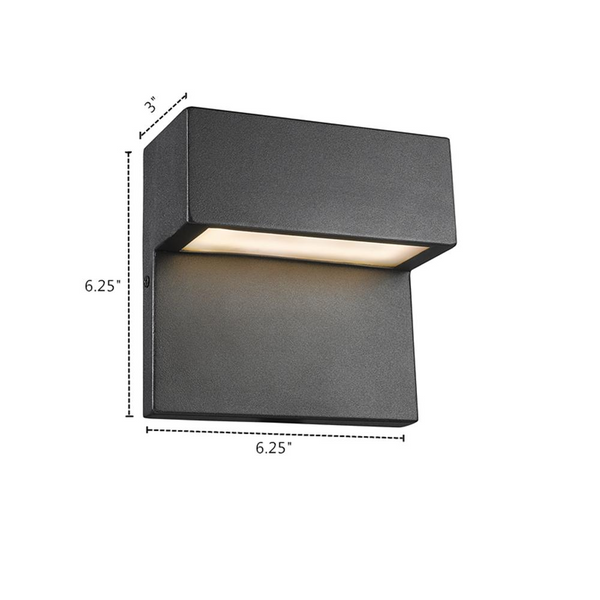 CAMPBELL Contemporary LED Light  Textured Black Outdoor Wall Sconce 6