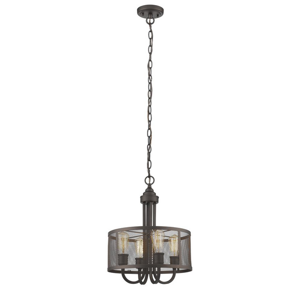 IRONCLAD Industrial-style 4 Light Rubbed Bronze Ceiling Pendant 16