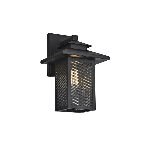 CHLOE Lighting IRONCLAD Transitional 1 Light Textured Black Outdoor Wall Sconce