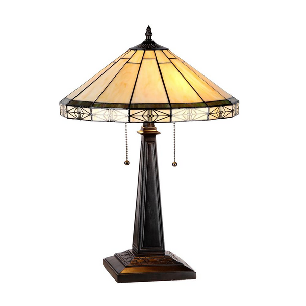 BELLE Tiffany-style 2 Light Mission Table Lamp 16