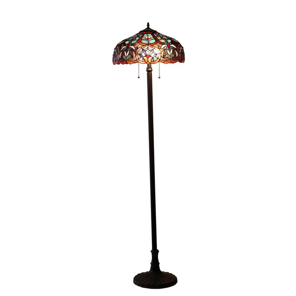 SADIE Tiffany-style 2 Light Victorian Floor Lamp 18