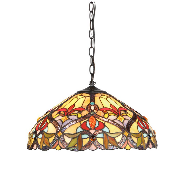 BYRON Tiffany-style 2 Light Victorian Ceiling Pendant Fixture 18