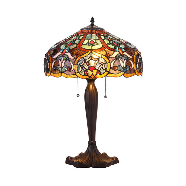 PIXIE Tiffany-style 2 Light Victorian Table Lamp 16