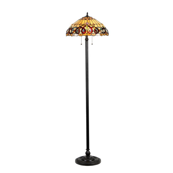 SERENITY Tiffany-style 2 Light Victorian Floor Lamp 18