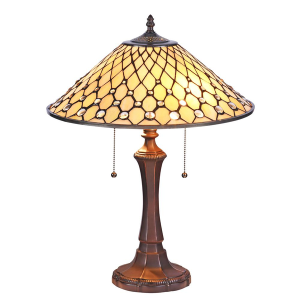 FANNY Tiffany-style Victorian 2 Light Table Lamp 16