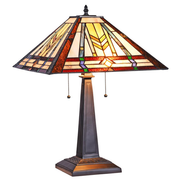 TARBEN Tiffany-style Victorian 2 Light Table Lamp 16