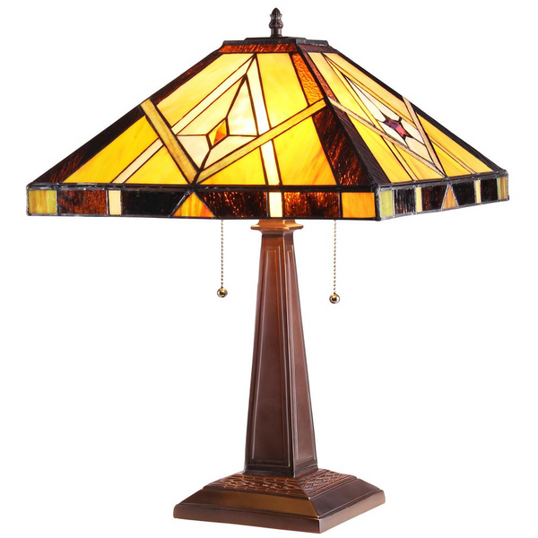 KIETH Tiffany-style 2 Light Mission Table Lamp 16