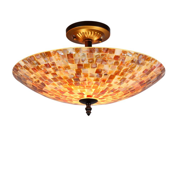 SHELLEY Mosaic 2 Light Semi-flush Ceiling Fixture 16