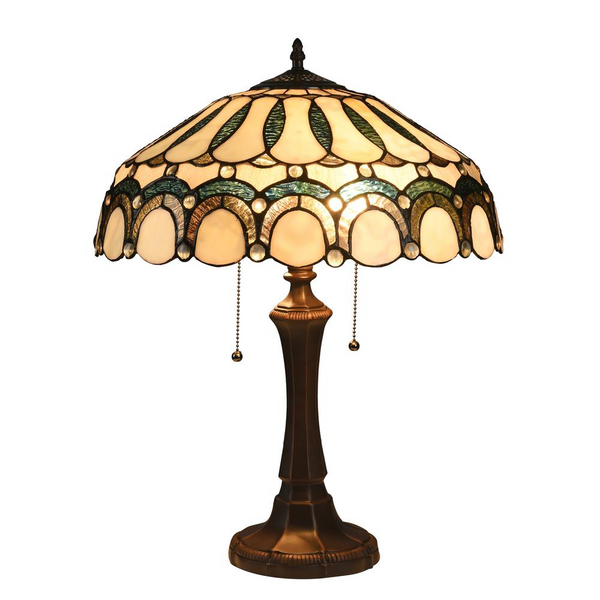 CLAUDE Tiffany-style 2 Light Victorian Table Lamp 17