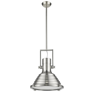 WALTER Industrial-style 1 Light Brushed Nickel Ceiling Mini Pendant 16