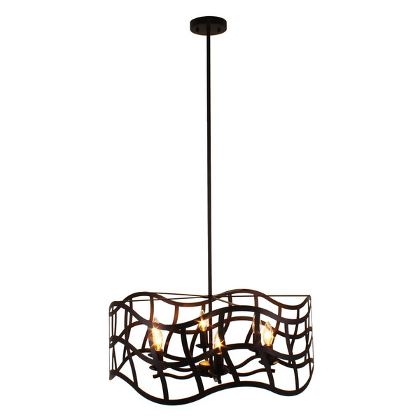 WILLOW Transitional 6 Light Oil Rubbed Bronze Ceiling Pendant 25