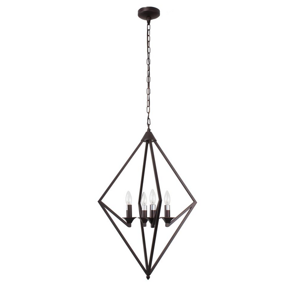 KYRA Transitional 4 Light Rubbed Bronze Ceiling Pendant 19.5