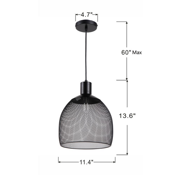 IRONCLAD Industrial 1 Light Textured Black Mini Ceiling Pendant 11.5