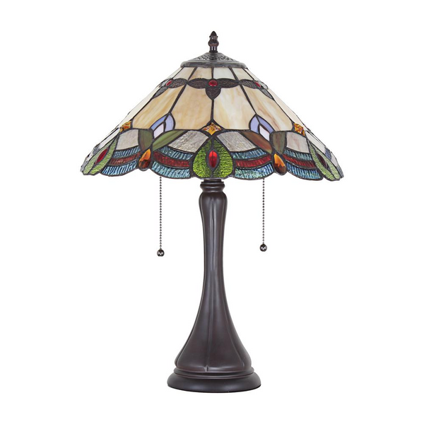 CHLOE Lighting HOWARD Tiffany-style 2 Light Table Lamp 16