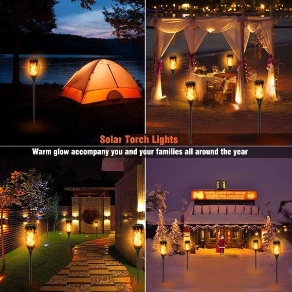 33 Led Outdoor Waterproof Solar Powered Small Torch Flame Light Lighting Pink Iolaus 