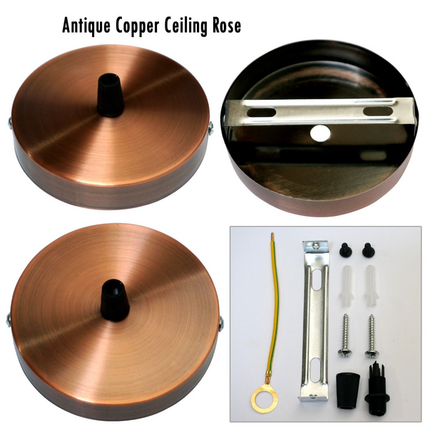 Copper Ceiling Rose Light Pendant For cable~3101