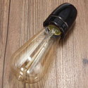 Vintage E27 Black Bulb Holder Industrial Retro Edison Porcelain Lamp Light Fitting~2978