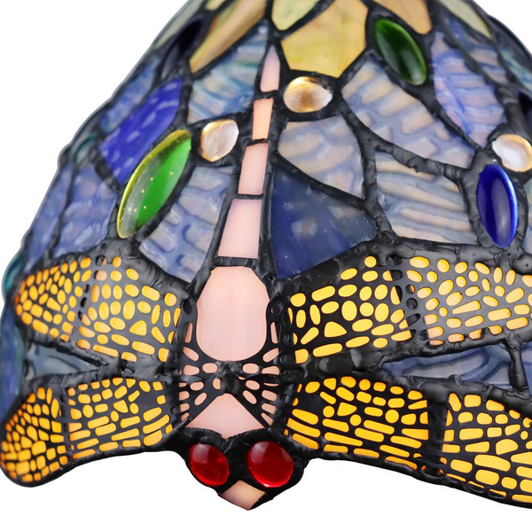 CHLOE Lighting SUNNIVA Dragonfly Tiffany-Style 1 Light Mini-Pendant 8