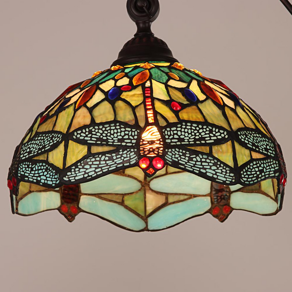 CHLOE Lighting EMPRESS Dragonfly Tiffany-style Dark Bronze 1 Light Reading Floor Lamp 11 