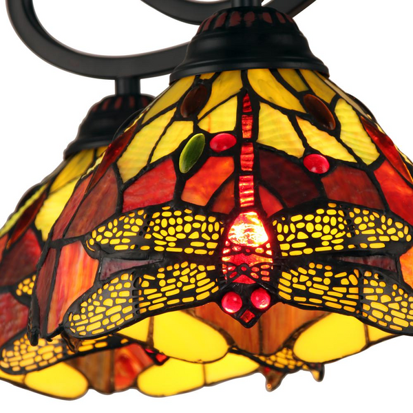 CHLOE Lighting EMPRESS Dragonfly Tiffany-style Dark Bronze 5 Light Large Chandelier 27