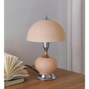 ERTE Blush Pink Art Deco Glass w/ Night Light Table Lamp