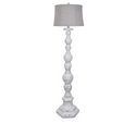 Distressed White Resin 65 inch Farmhouse Floor Lamp