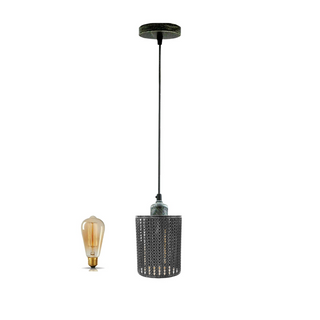 Buy brushed-silver Barrel Cage Hanging Lights Pendant Lamp Ceiling Light Fixtures~1151