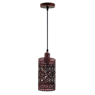Buy rustic-red Metal Cage Pendant Lights Chandelier E26 Ceiling Light Fixtures~1155