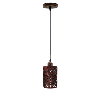 Buy rustic-red Barrel Cage Pendant Lights Hanging Lamp Ceiling Light Fixtures~1157