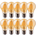 Decorative Vintage Edison LED Light Bulbs A60 E26 8W 1/3/5/10 Pack